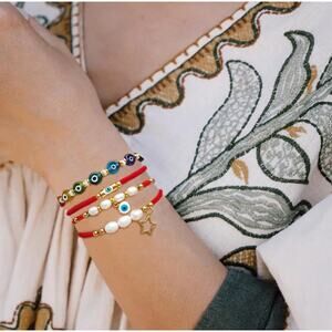 Set of Four Style knitting Rope Clay Knitting Women's Bracelets. Adjustable